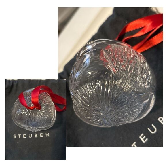 Vintage Steuben Crystal Glass‎ Christmas Holiday "Peace on Earth" Ornament - Picture 2 of 2